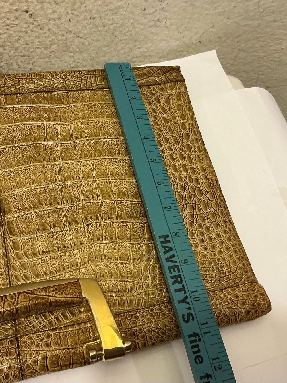 Ponte Vecchio Croc-Embossed Bag in Brown with Gold Hardware Canada